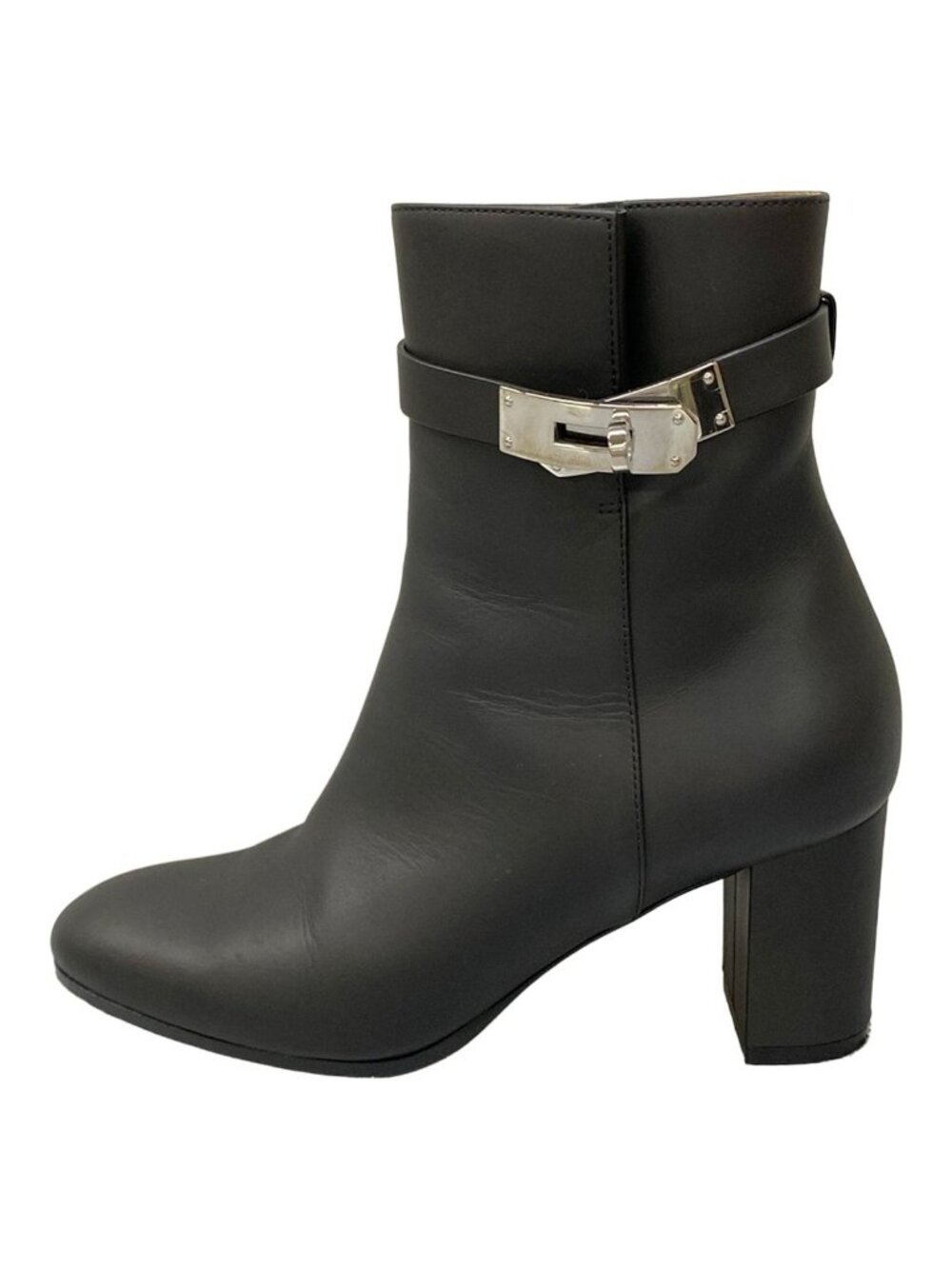 Hermes Short Boots Saint Germain Black Leather